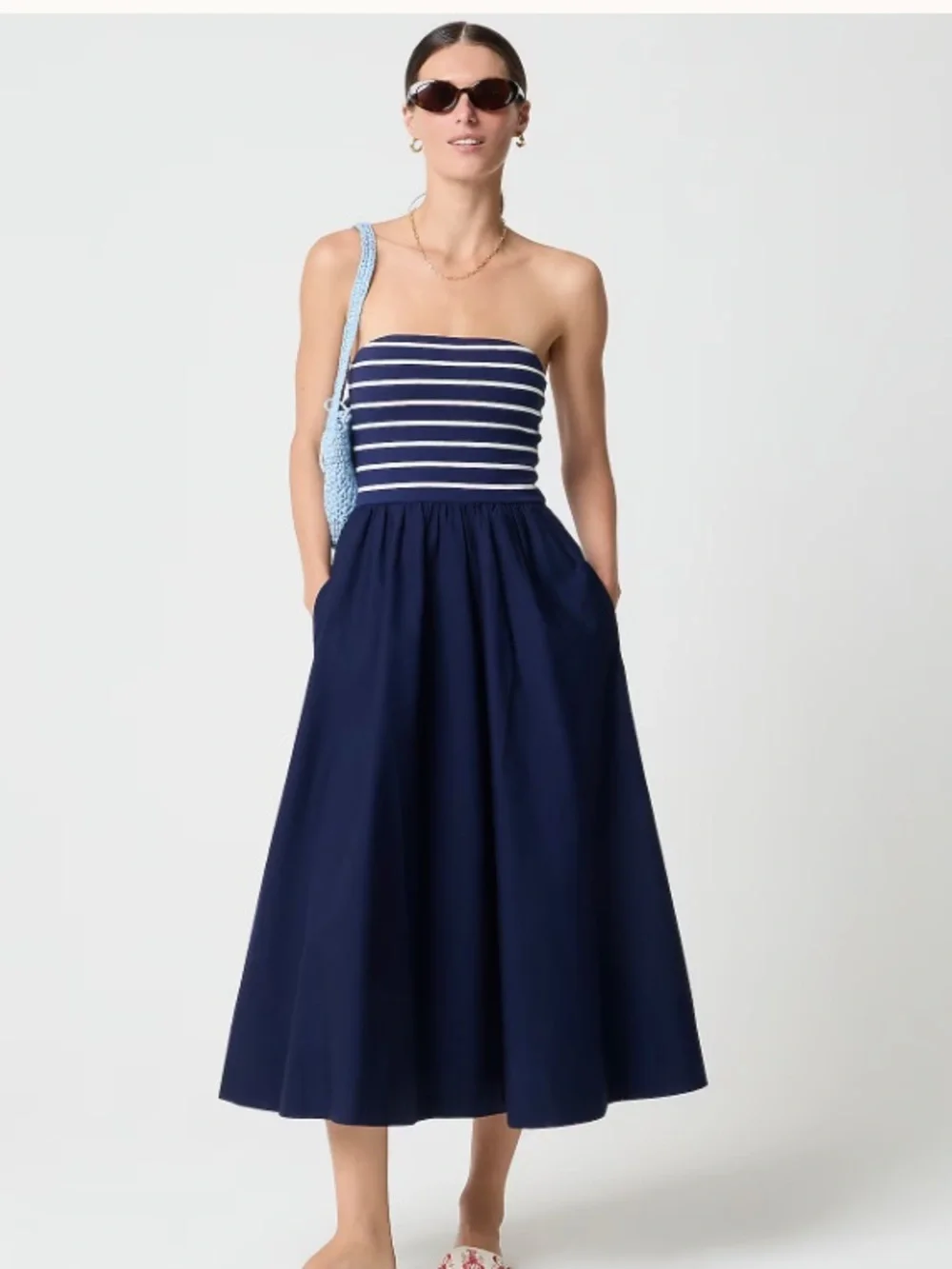 J crew Mixed-media midi dress